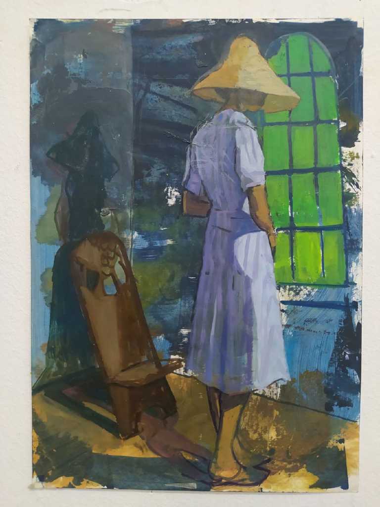 Michalis Kiousis, Malgachine, Acrylics and oils on paper mounted on wood, 29,7 x 42 cm, 2022