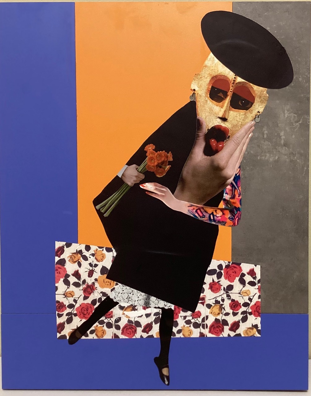 Αdreas Voussouras, Mondrian’s Secret Lover, Collage on melamin, 50 x 40 x 2 cm, 2022