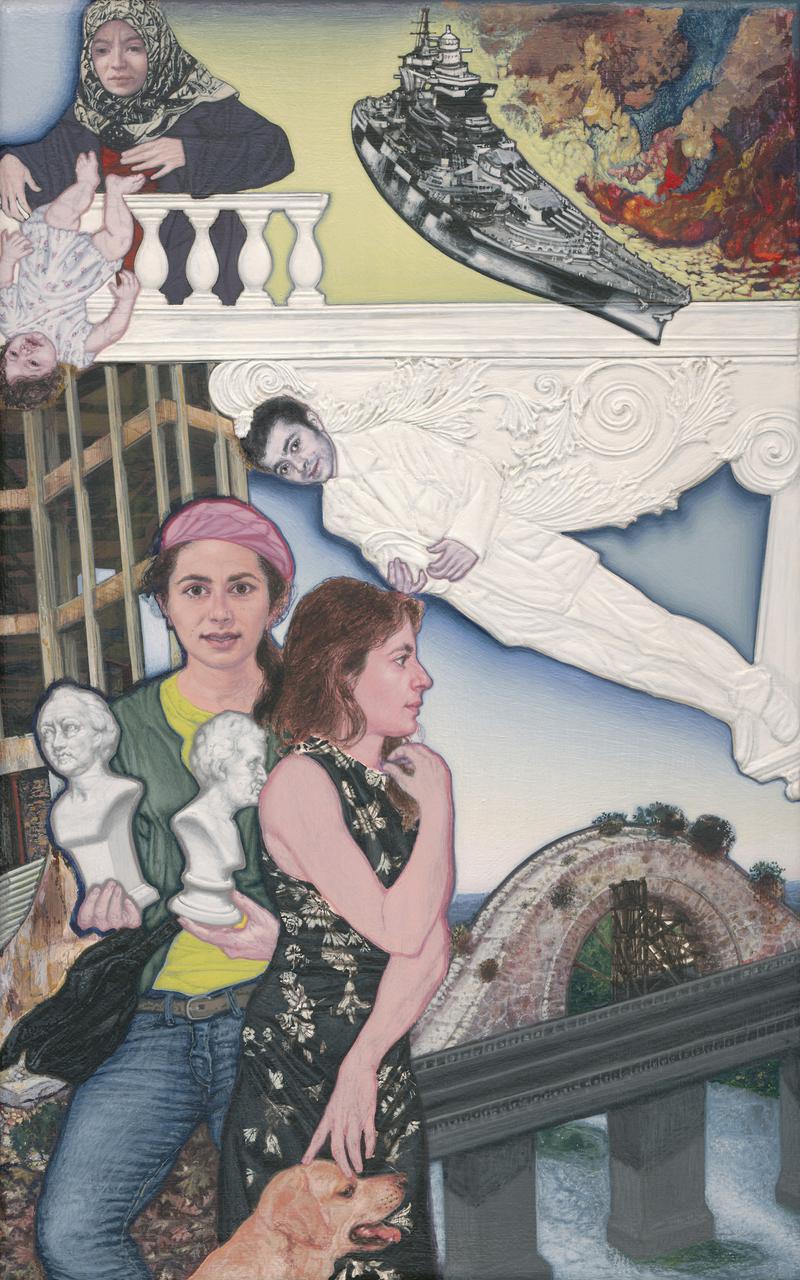 Emmanouil Bitsakis, Neoclassical Balcony, acrylics on canvas, 33 x 21 cm, 2013 - 2016