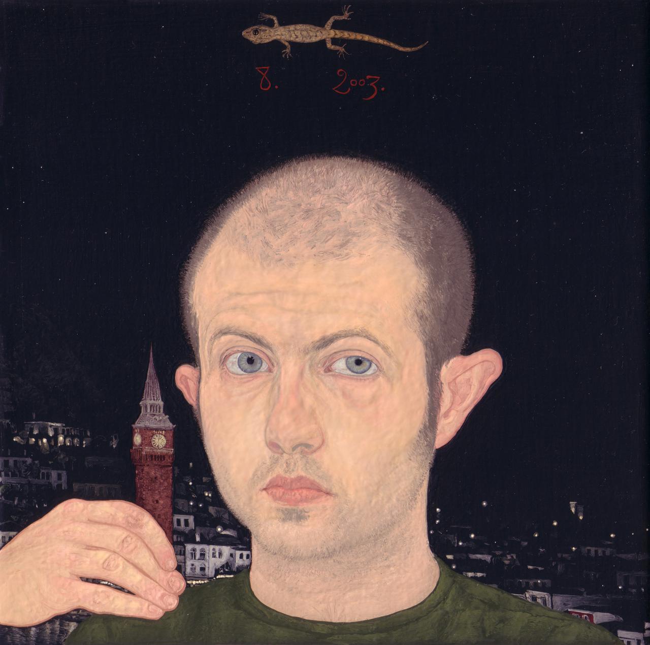 Emmanouil Bitsakis, Self Portrait, oil on canvas, 20 x 20cm, 2003