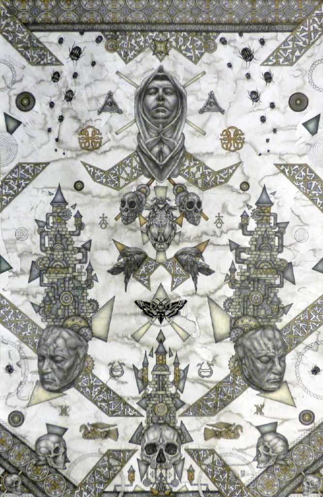 Marios Fournaris, Paradiso, colour pencils, pencil, ink on paper, 150 x 100 cm, 2017