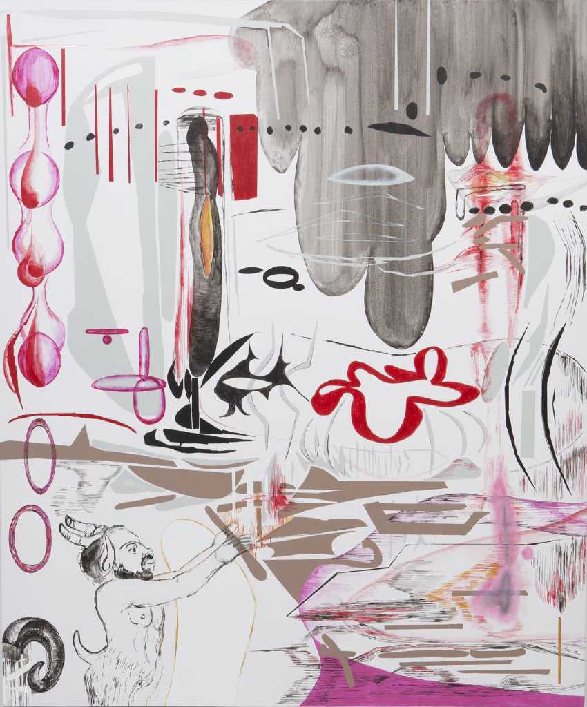 Vana Fertaki, Pan, oil and varnishon canvas, 120 x 100 cm, 2017