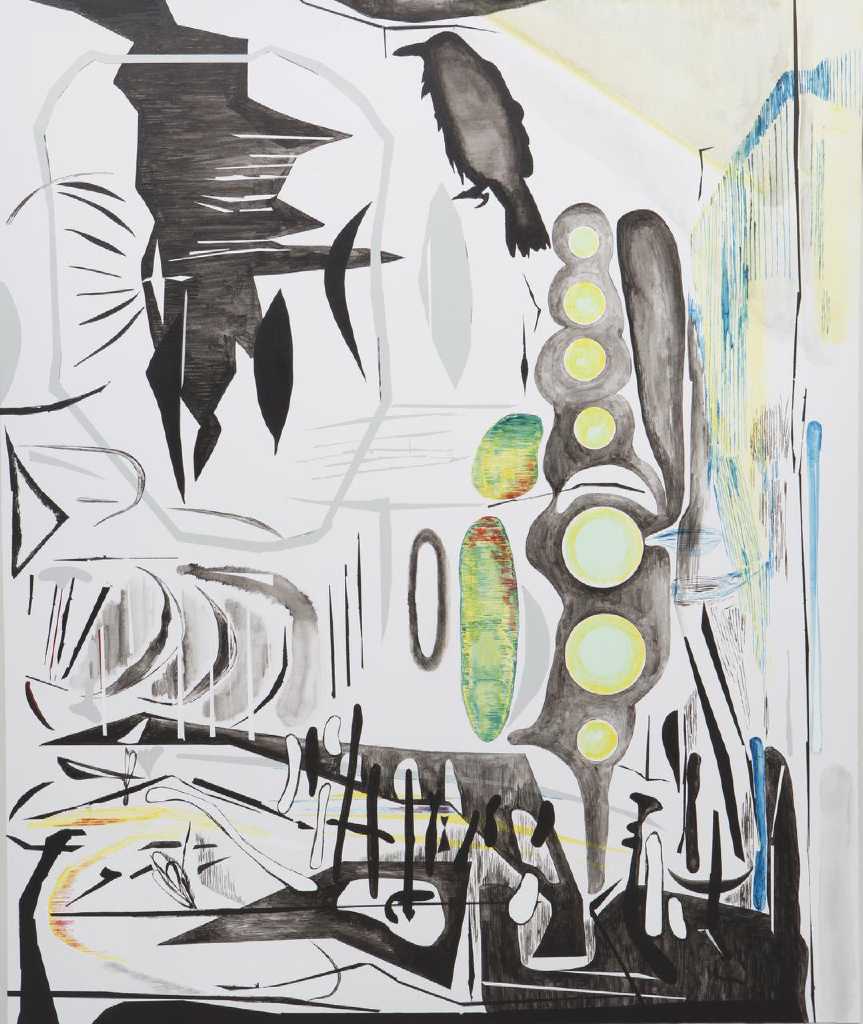 Vana Fertaki, Corax, oil and varnish on canvas, 120 x 100 cm, 2017