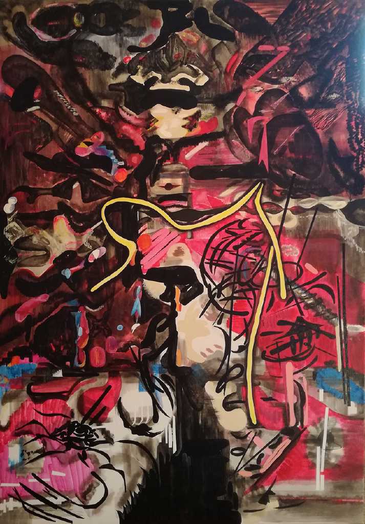 Vana Fertaki, Space, Varnish and oil on canvas, 100x70 cm
