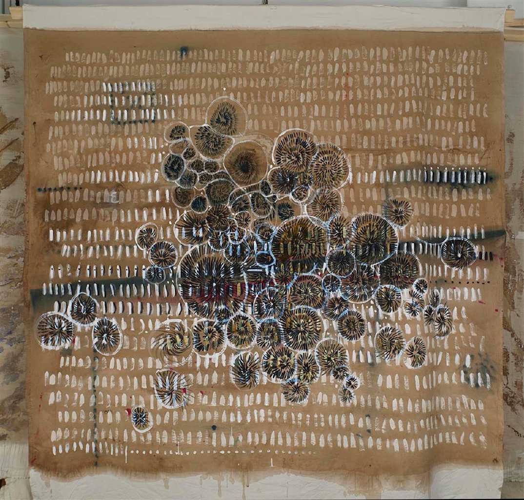 Eleni Zouni, Epistula VI, 2018, Ink on canvas, 165X177 cm