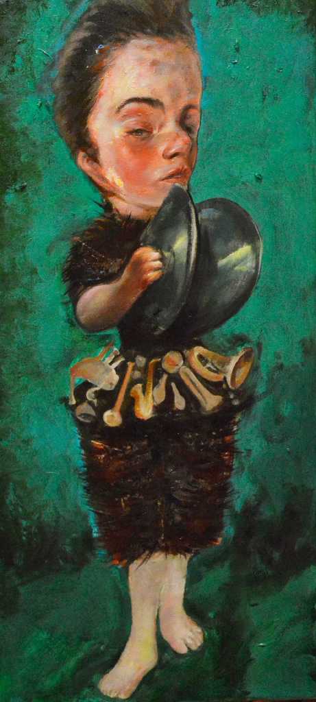 Theofilos Katsipanos, Untitled, 2020, Acrylics and oil on canvas, 70X30 cm