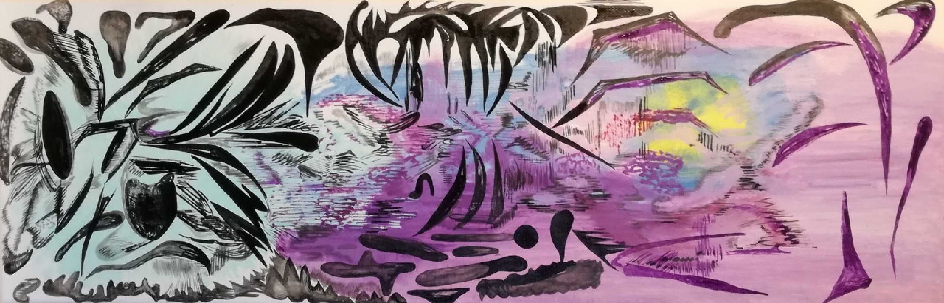 Vana Fertaki, Untitled, acrylics and varnish on canvas, 20X60 cm