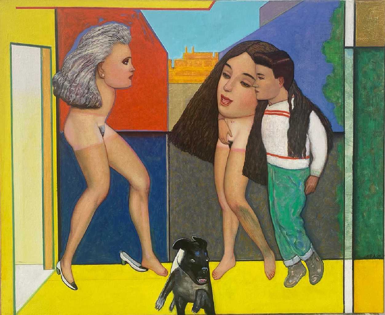 Pat Andrea, La rencontre, Oil and Casein on Canvas, 60 x 73 cm