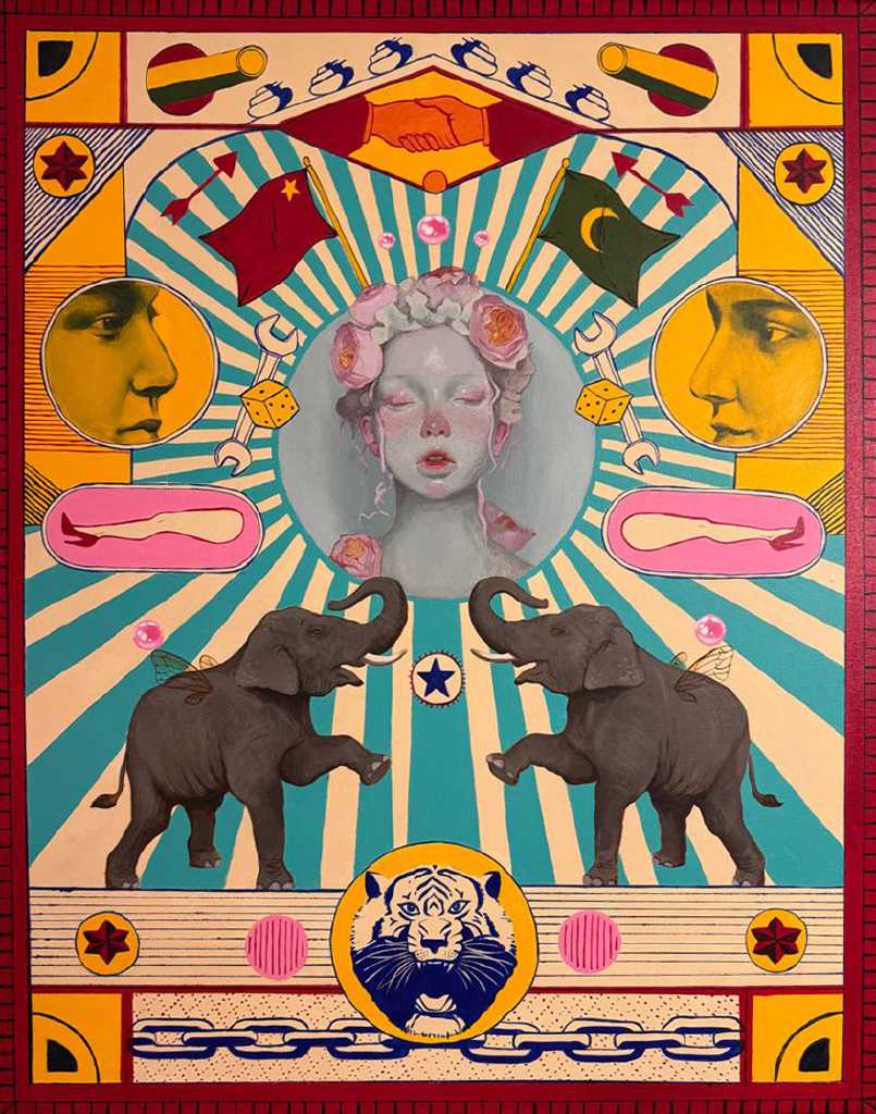 Stamatis Theoharis, All hail to the Patriarchy, Acrylics on canvas, 100 x 70 cm