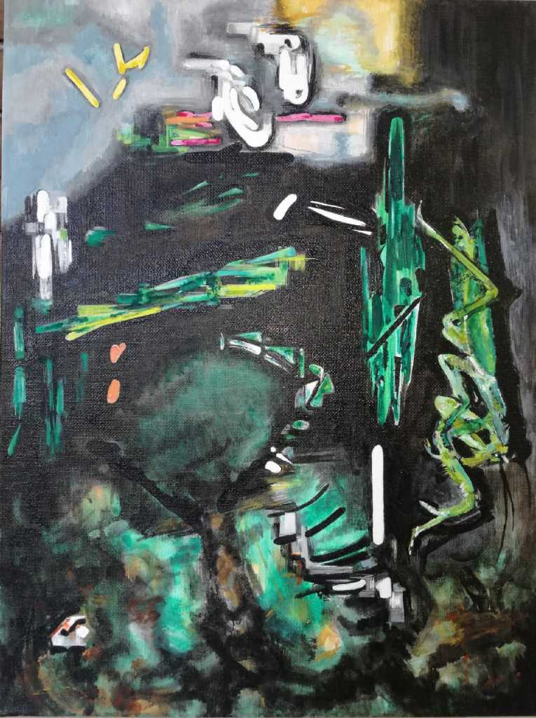 Vana Fertaki Untitled, 2021, oil and varnish on canvas, 40 x 30 cm