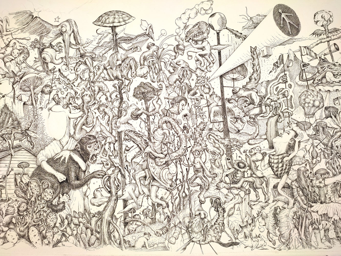 Dimitris Kokoris Nature is Metal, 2021, ink on paper, 80 x 60 cm