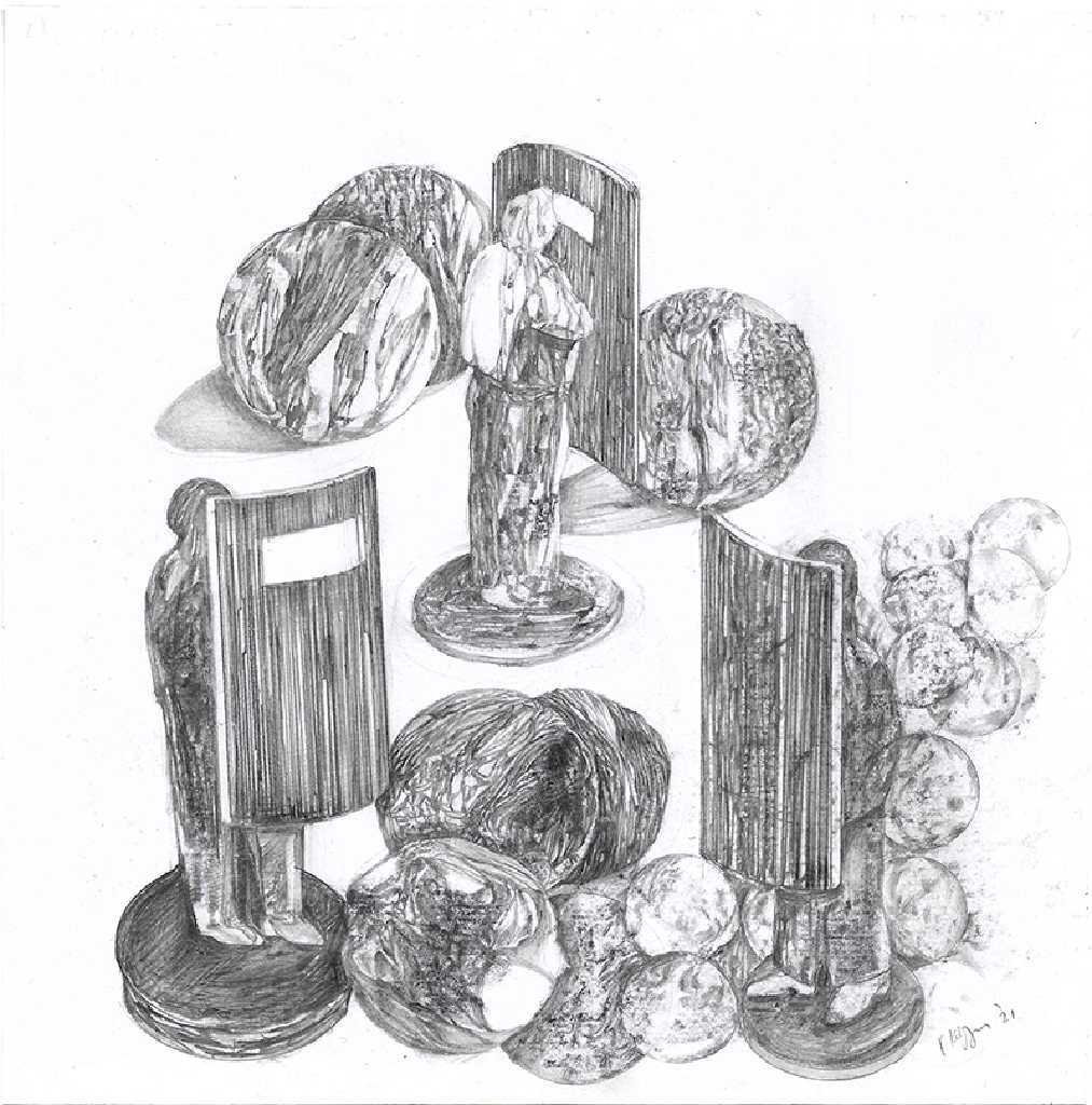 George Kazazis Untitled, 2021, pencil on paper, 20 x 20 cm