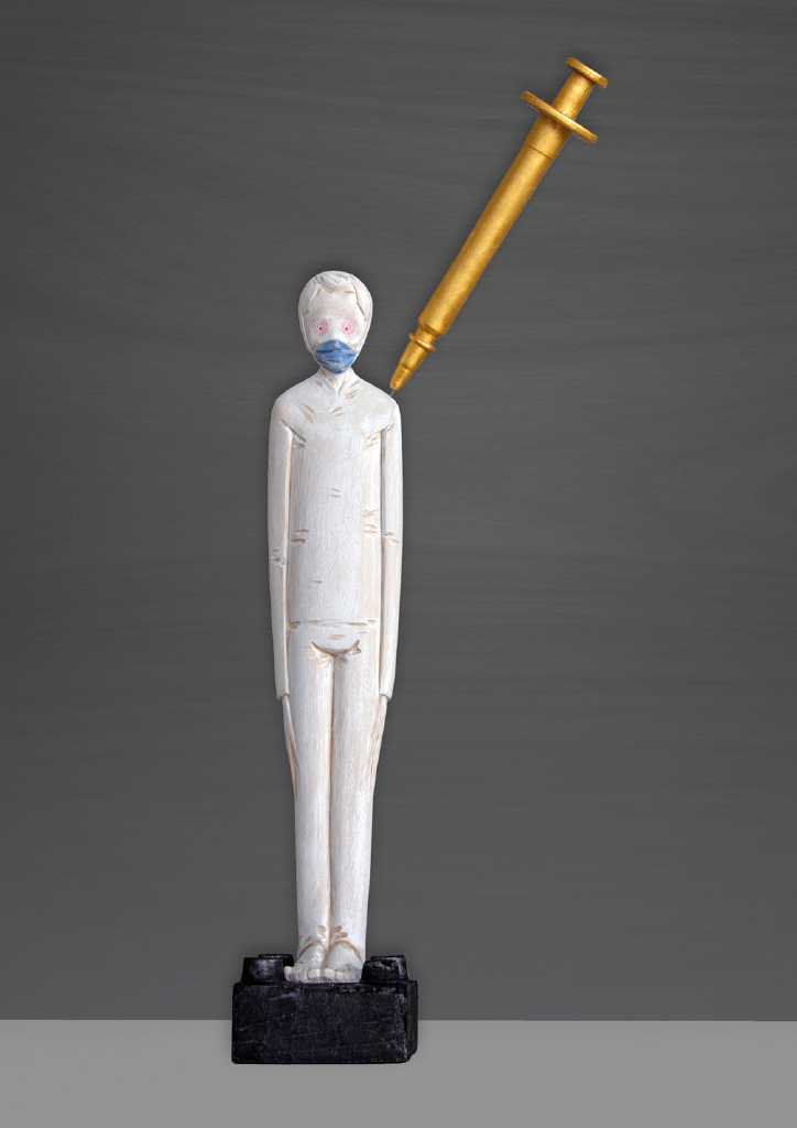 Ivan Lardschneider Gold Vax, 2021, linden wood, h. 55 cm