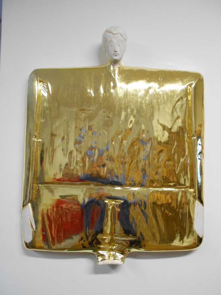 Ivan Lardschneider Self portrait, 2021, linden wood, 100 x 100 cm