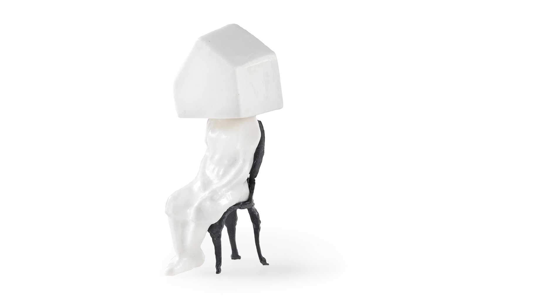 Kyriaki Mavrogeorgi Homesick, 2021, porcelain and oxidised silver, h. 14 cm