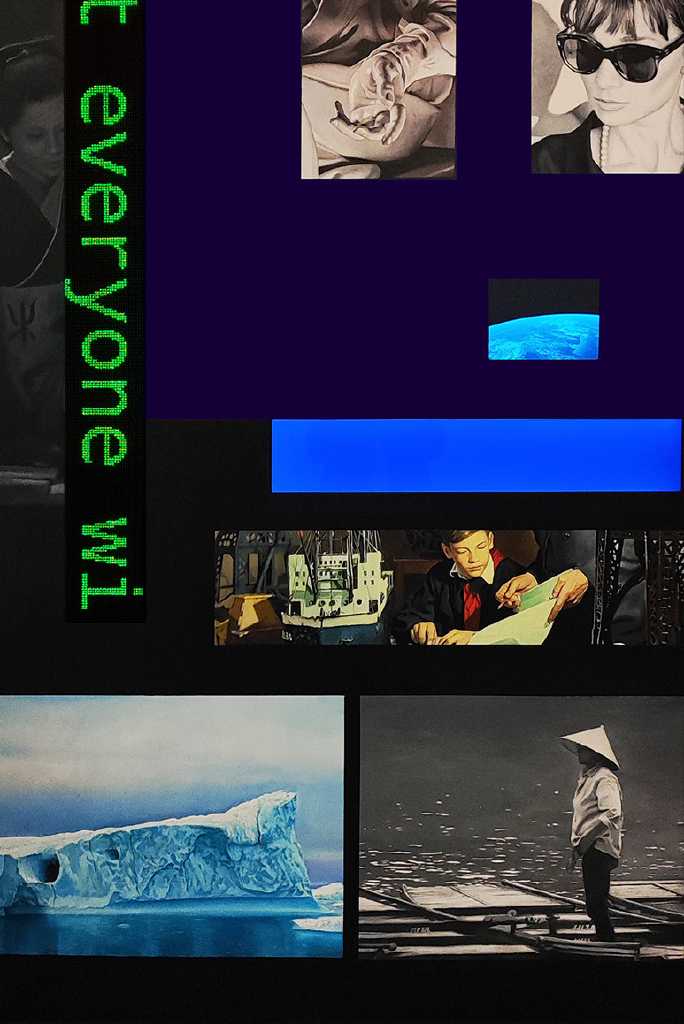 Not Everyone Will Be Taken Into The Future, 170 x 112.50 x 7 cm, mixed media (oil on aluminium, LED display, plexiglass, LED, LCD monitor)