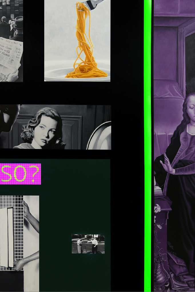 SO, 170 x 112.50 x 7 cm, mixed media (oil on aluminium, LED display, plexiglass, LED, LCD monitor)