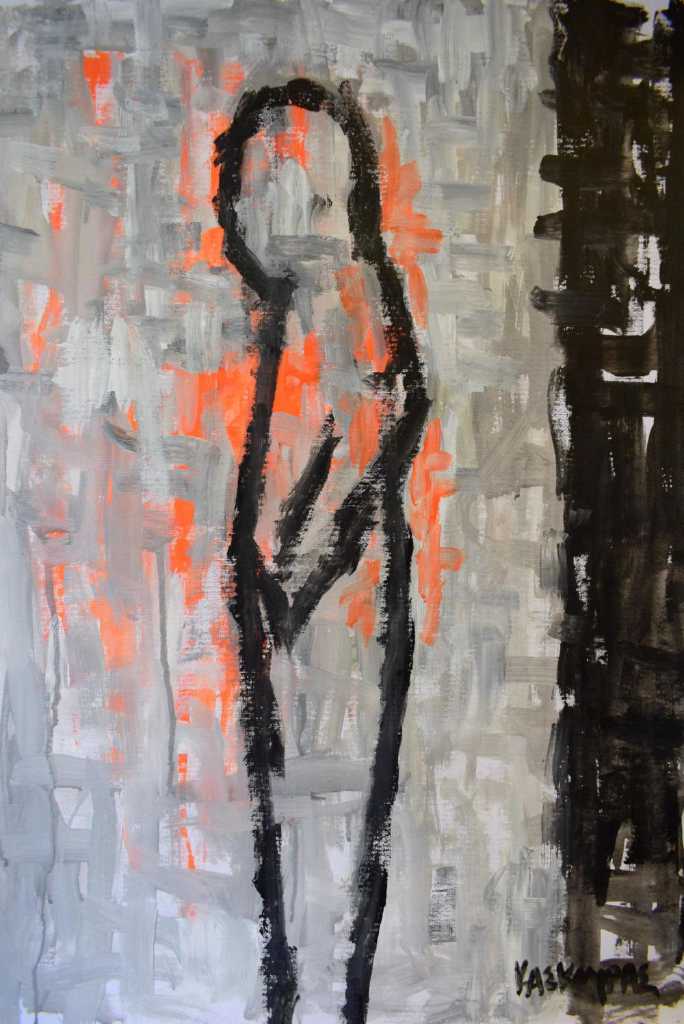 Human 2, Acrylics on paper, 50 x 70 cm, 2019