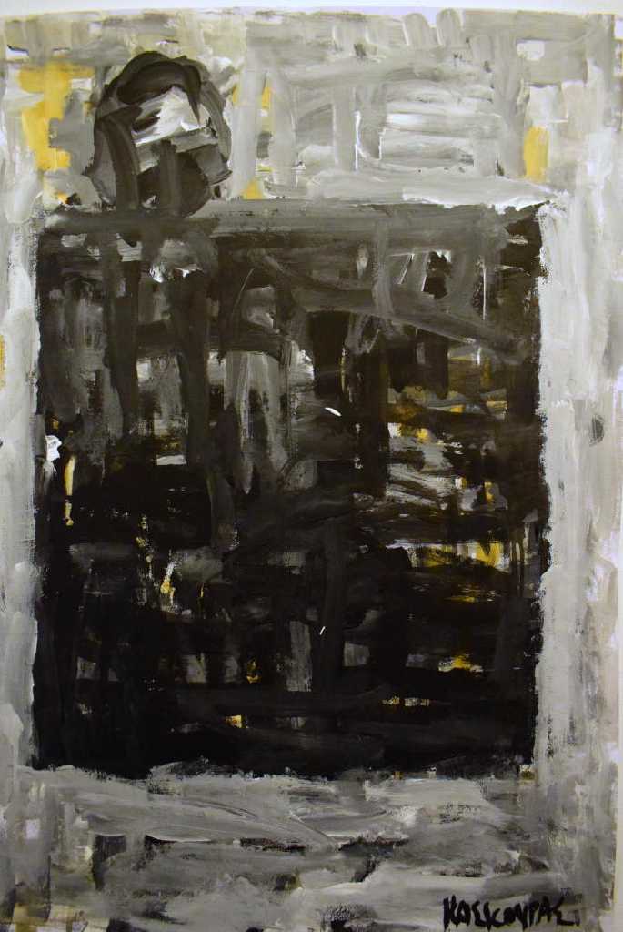 Human 8, Acrylics on paper, 50 x 70 cm, 2019