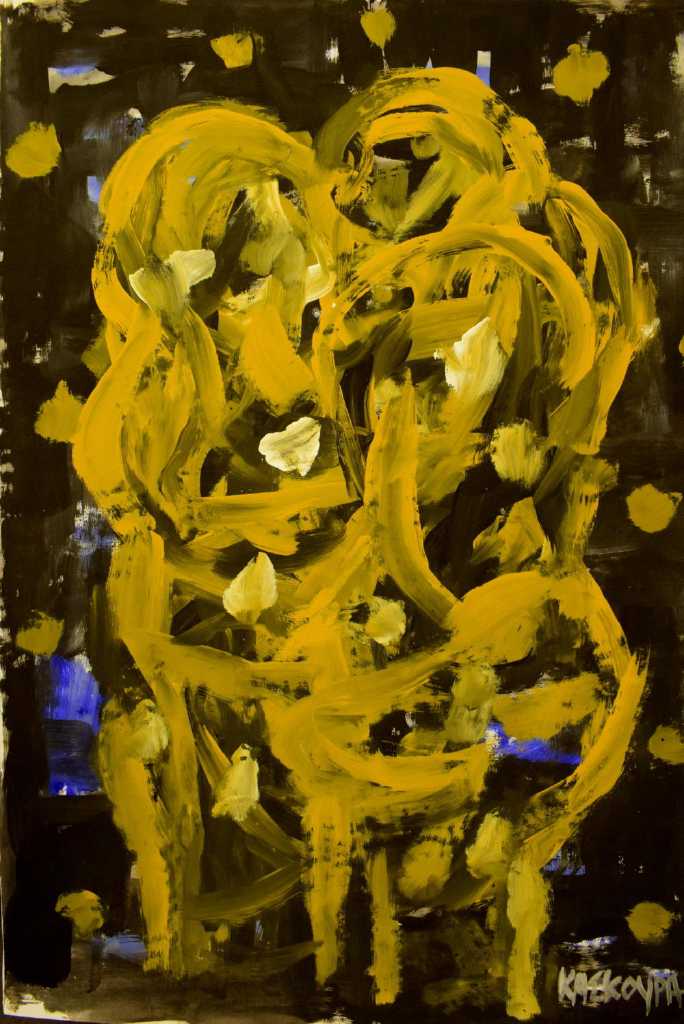 Lovers, Acrylics on paper, 50 x 70 cm, 2019