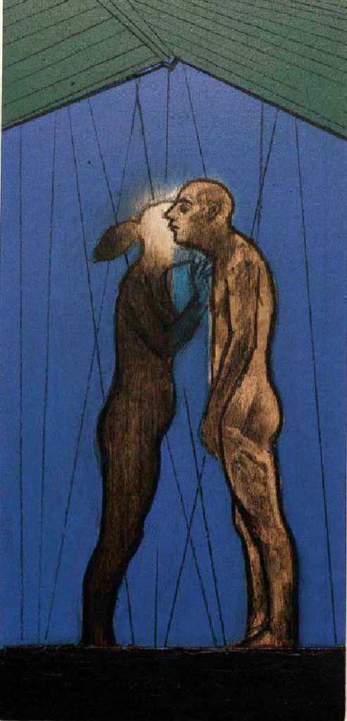 Untitled, acrylic and charcoal on wood, 47 x 22.5 cm, 2006