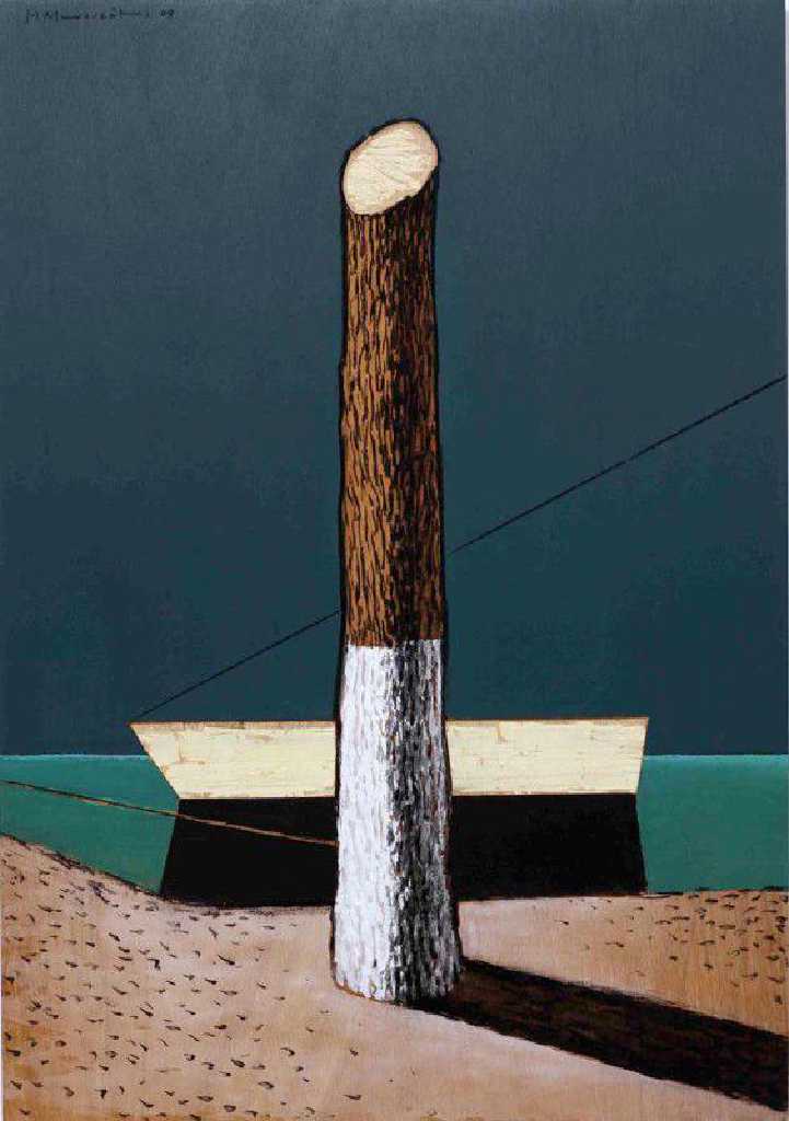 Untitled, acrylic and charcoal on wood, 70 x 100 cm, 2010