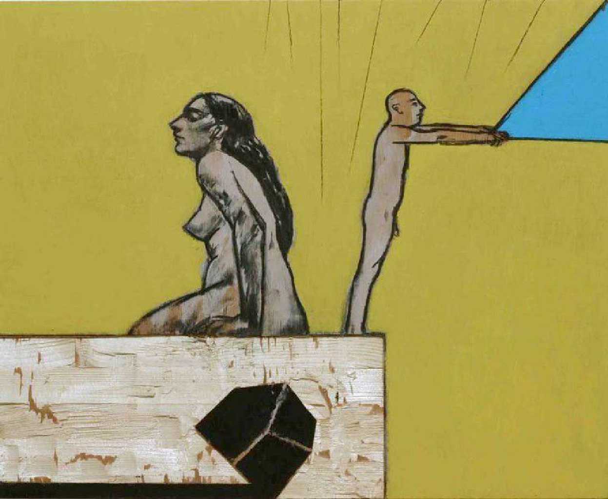 Untitled, acrylic and charcoal on wood, 40 x 50 cm, 2010
