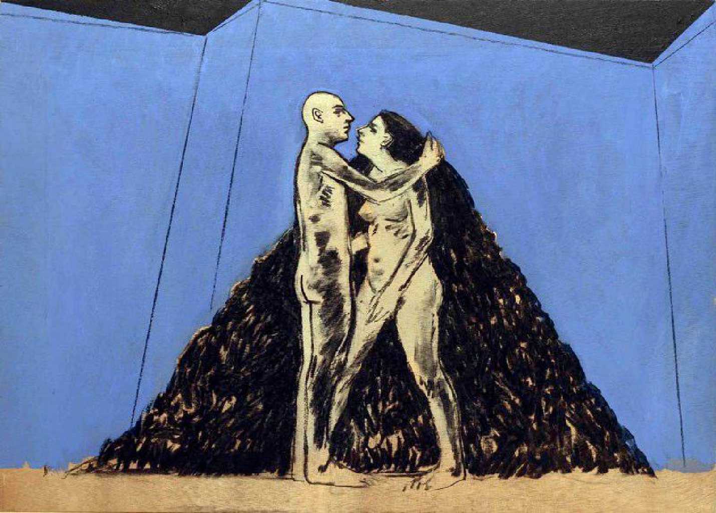 Untitled, acrylic and charcoal on wood, 50 x 70 cm, 2010