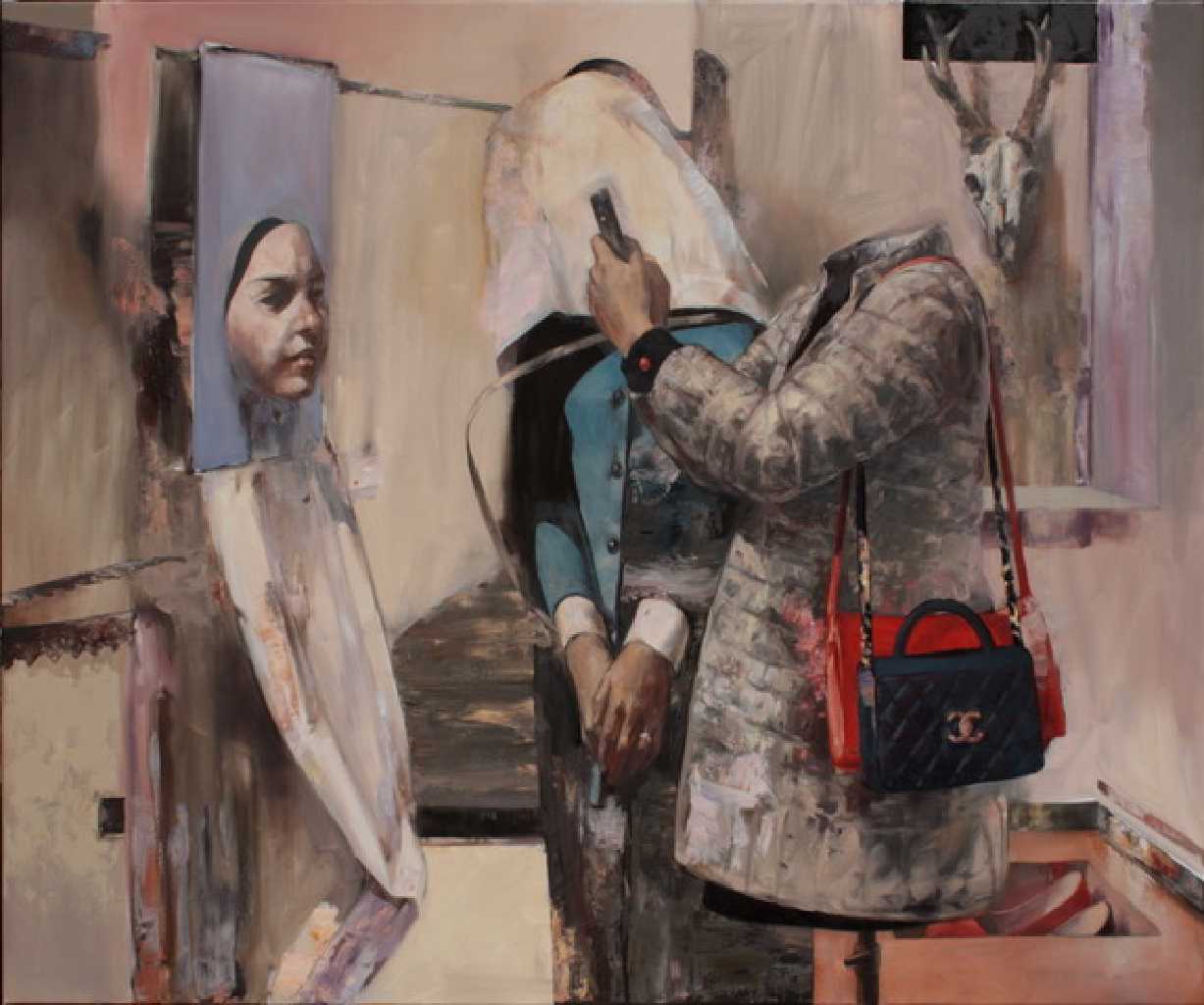 Mózes Incze, Private View (2018), oil on canvas, 120 x 170 cm