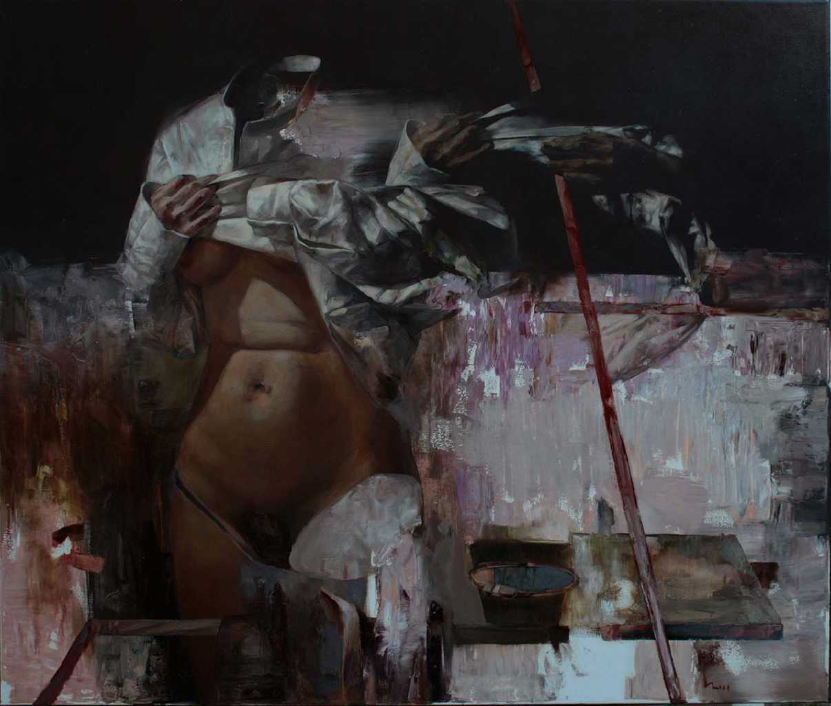 Mózes Incze, The Other Body (2018), oil on canvas, 110 x 115 cm