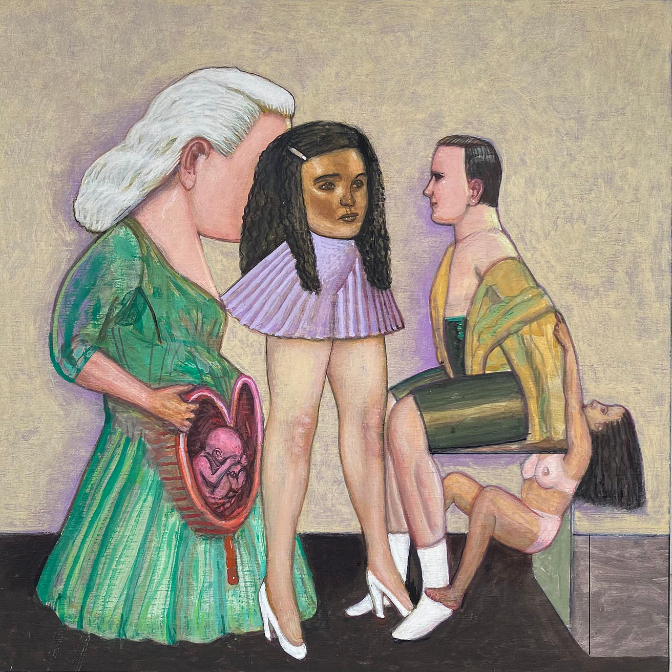 Pat Andrea, What they want, oil and casein paint on canvas, 30 x 30 cm, 2021