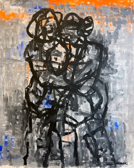 Embrace, Acrylics on canvas, 120 x 150 cm, 2019