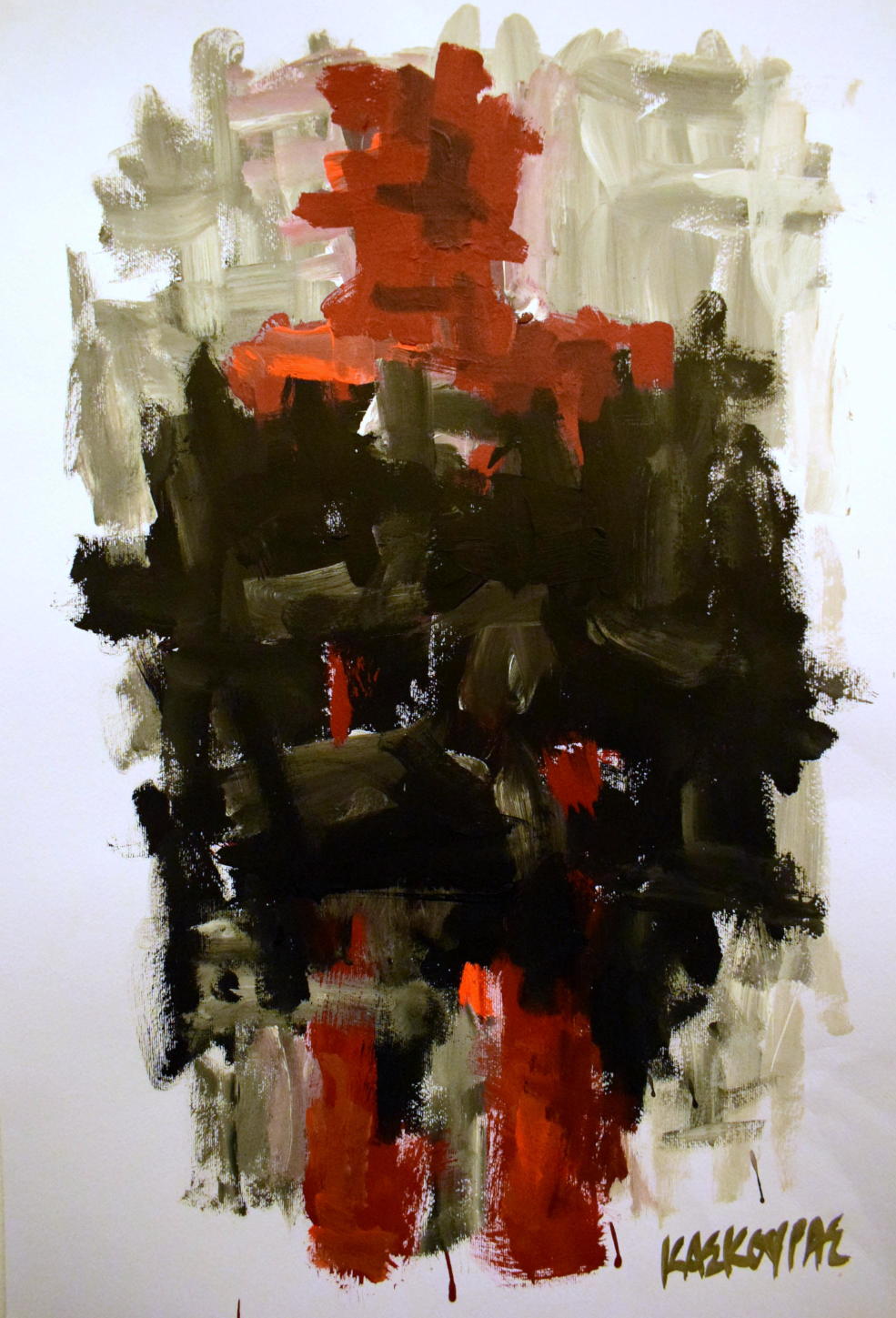 Human 5, Acrylics on paper, 35 x 50 cm, 2019
