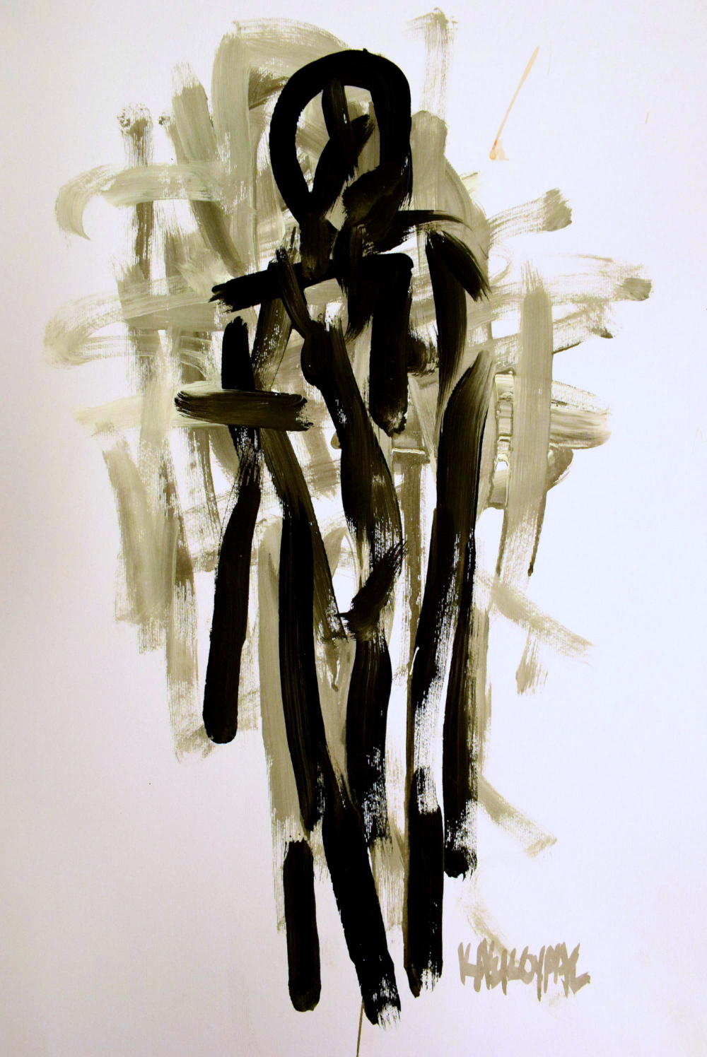 Human, Acrylics on paper, 35 x 50 cm, 2019