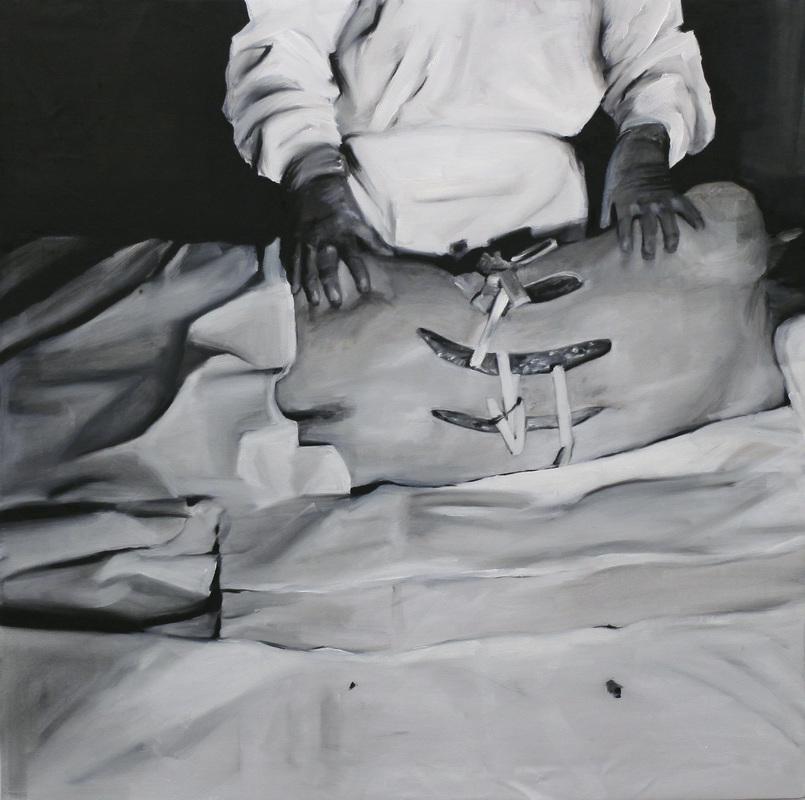 Eleana Antonaki, So Did We, oil on canvas, 97 x 97 cm, 2015
