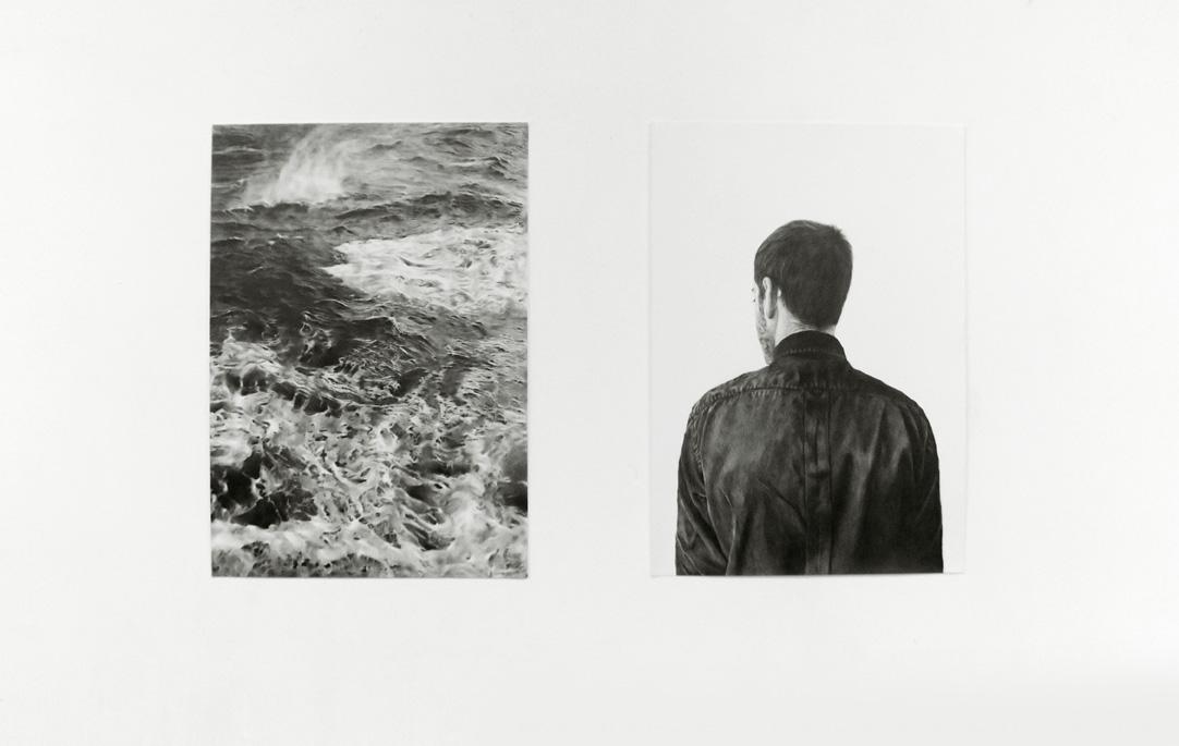 Nicolas Paradiselo, Diptych And Finally He Was The Water, pencil on paper, dimensions variable, 2014
