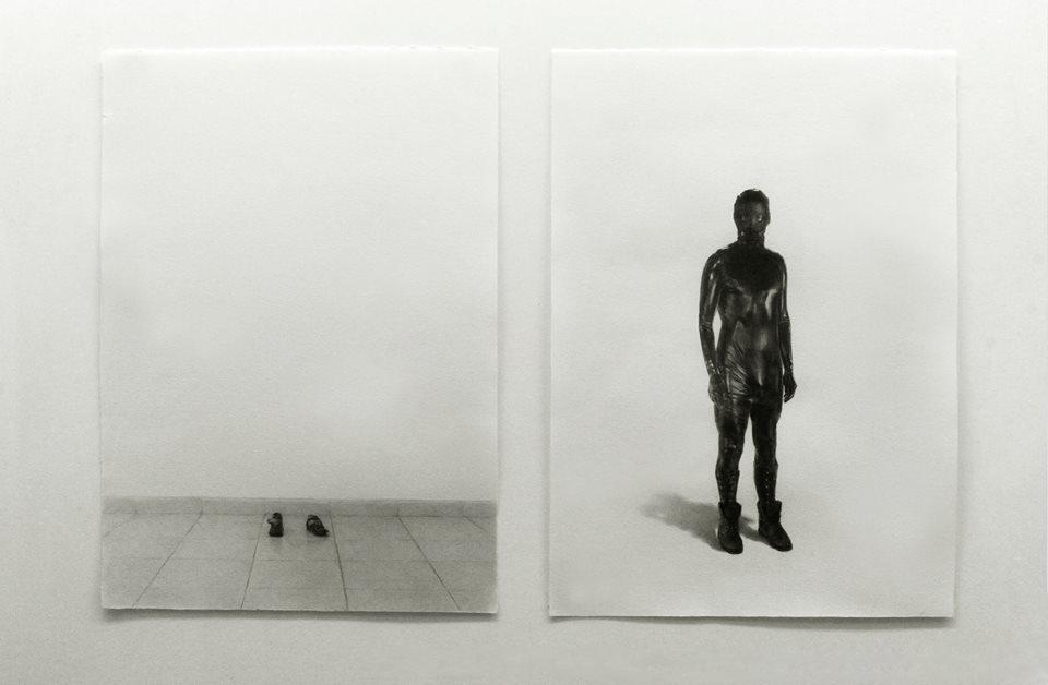 Nicolas Paradiselo, Diptych My Mother Said It Would Be Ok, pencil on paper, dimensions variable, 2016