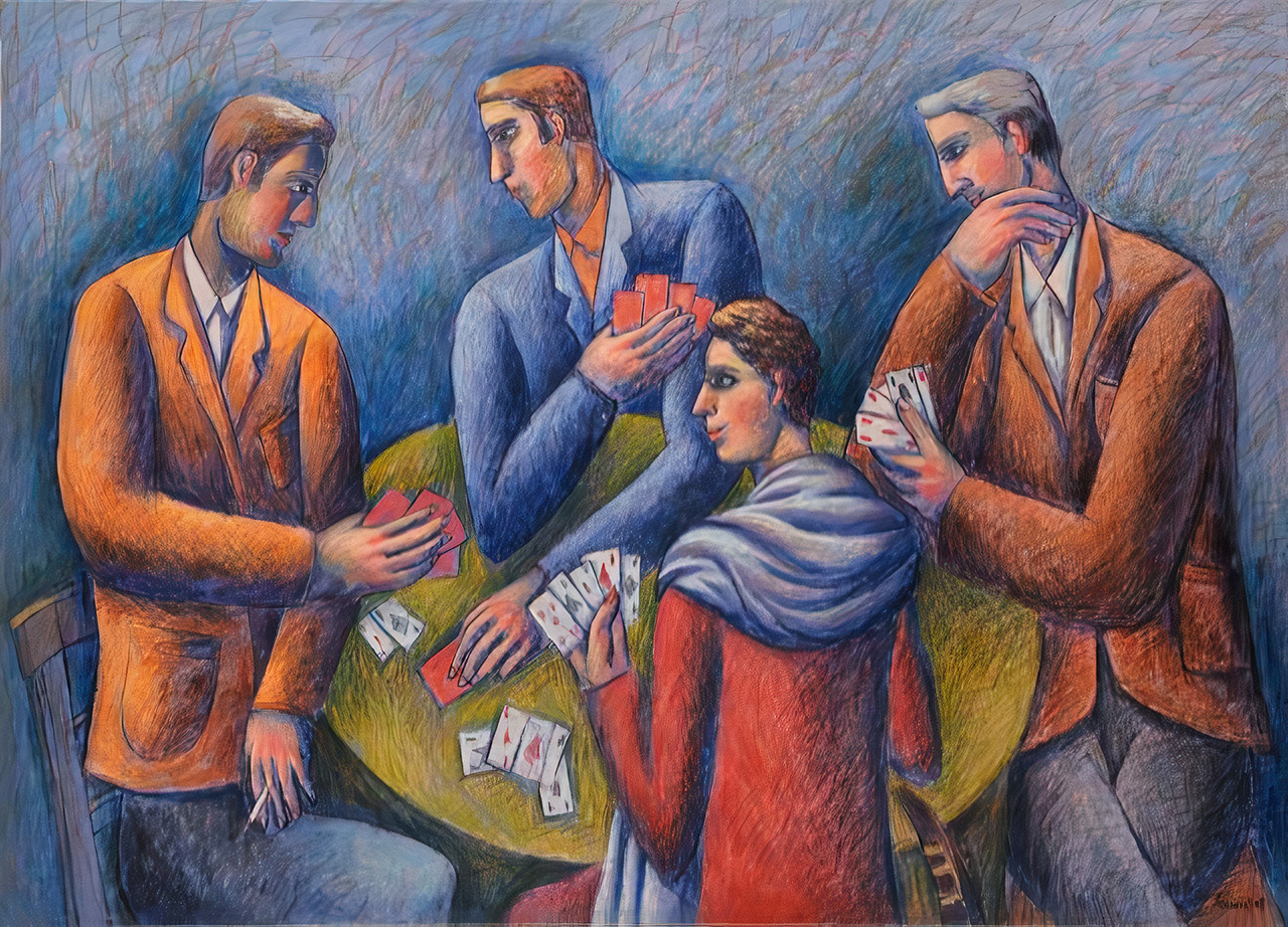 The Card Players, acrylics on canvas, 85x120 cm