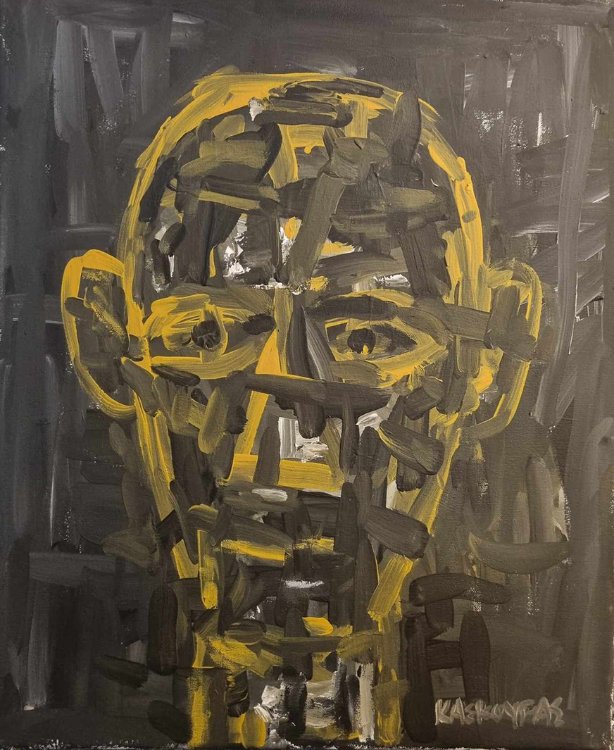 Head, acrylics on canvas 60 x 50 cm, 2023