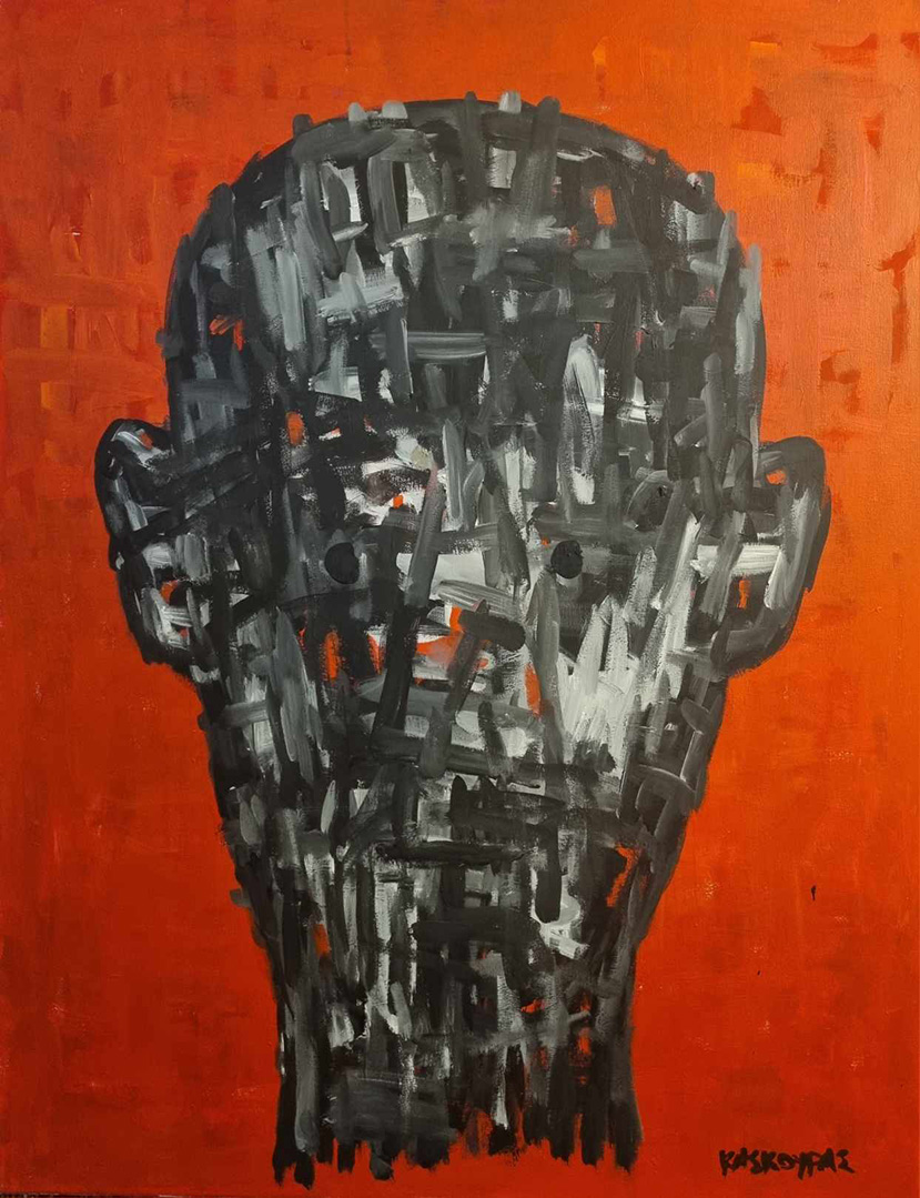 Head, acrylics on canvas 100 x 80 cm, 2023
