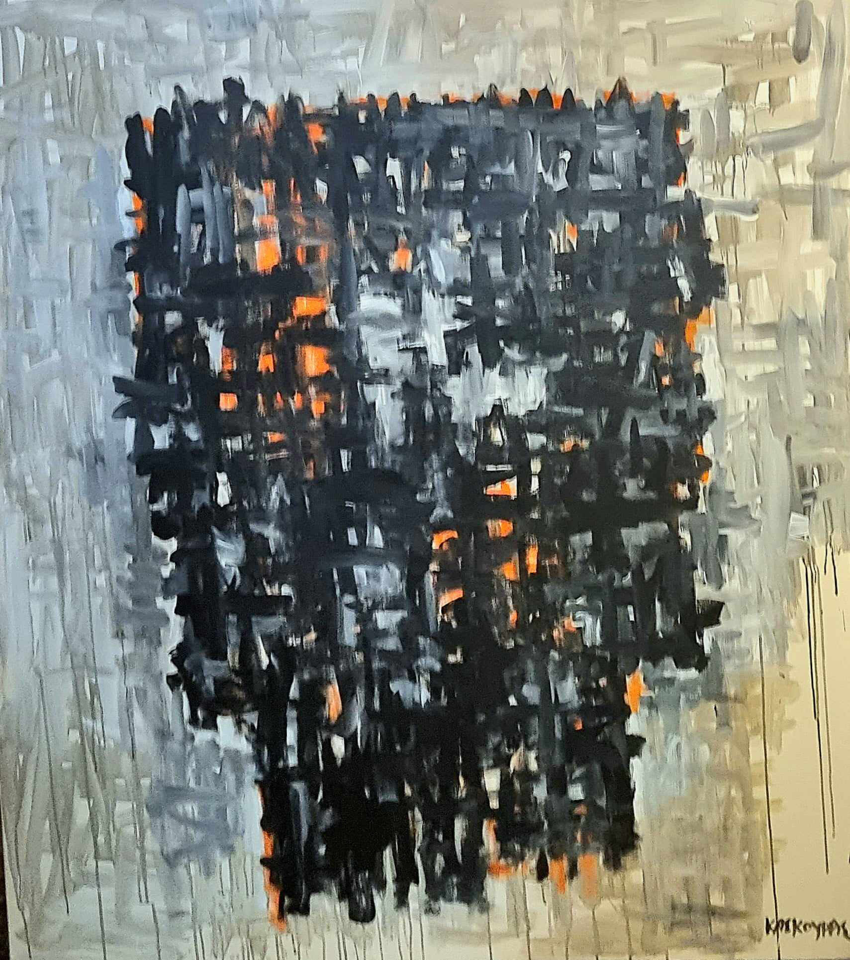 Head, acrylics on canvas 145 x 130 cm, 2023