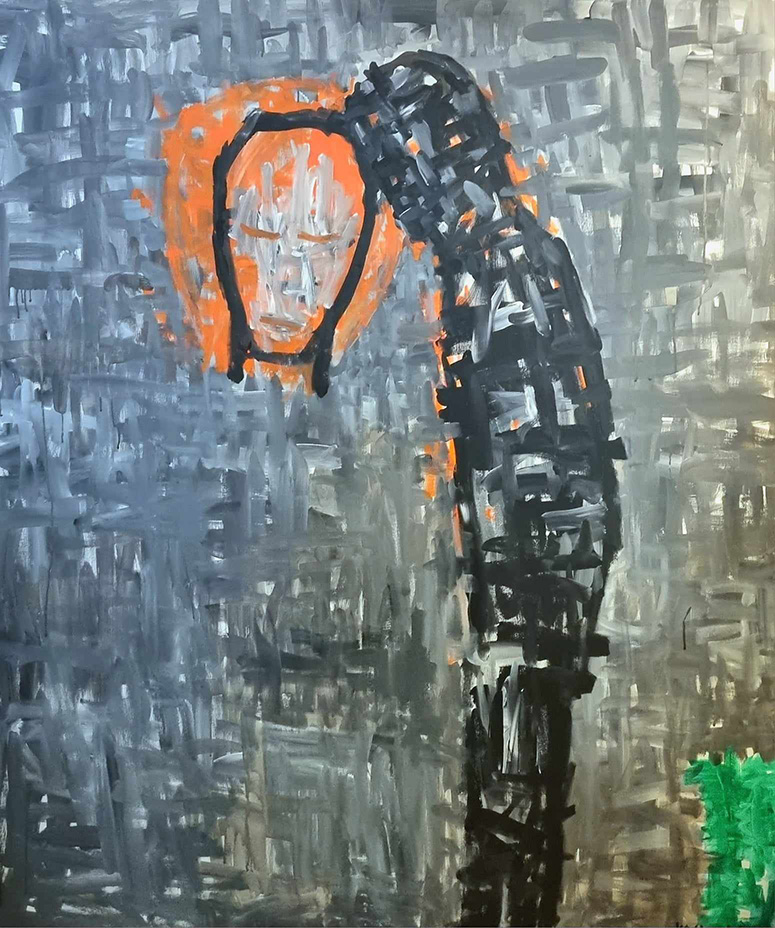 Person, acrylics on canvas 150 x 130 cm, 2023