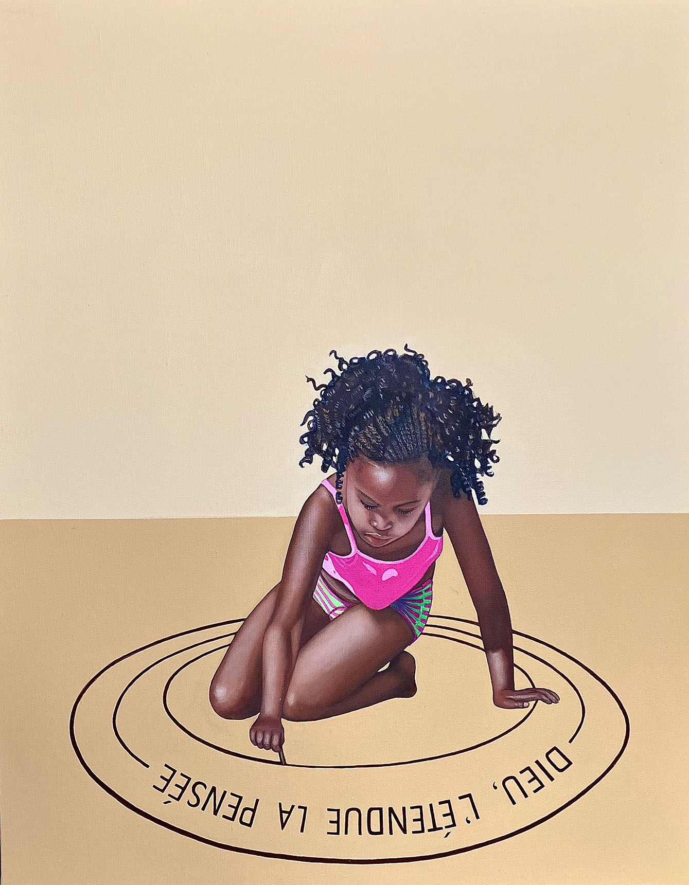 Cristina Ruiz Guinazu, Dieu, l'étendue, la pensée, acrylics on canvas, 92 x 73 cm, 2019