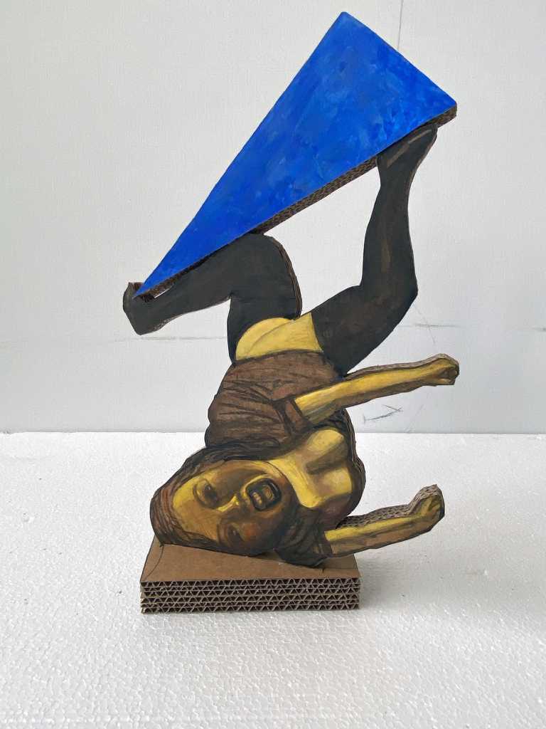 Pat Andrea, How to break a collarbond, mixed media on carton, 40 x 30 x 8 cm, 2020