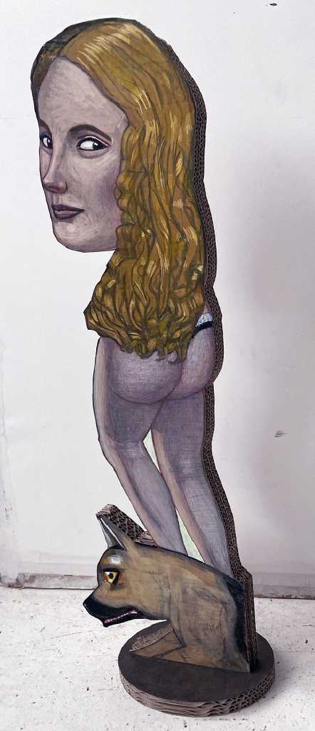 Pat Andrea, Omkijken, mixed media on carton, 78 x 25 x 15 cm, 2020