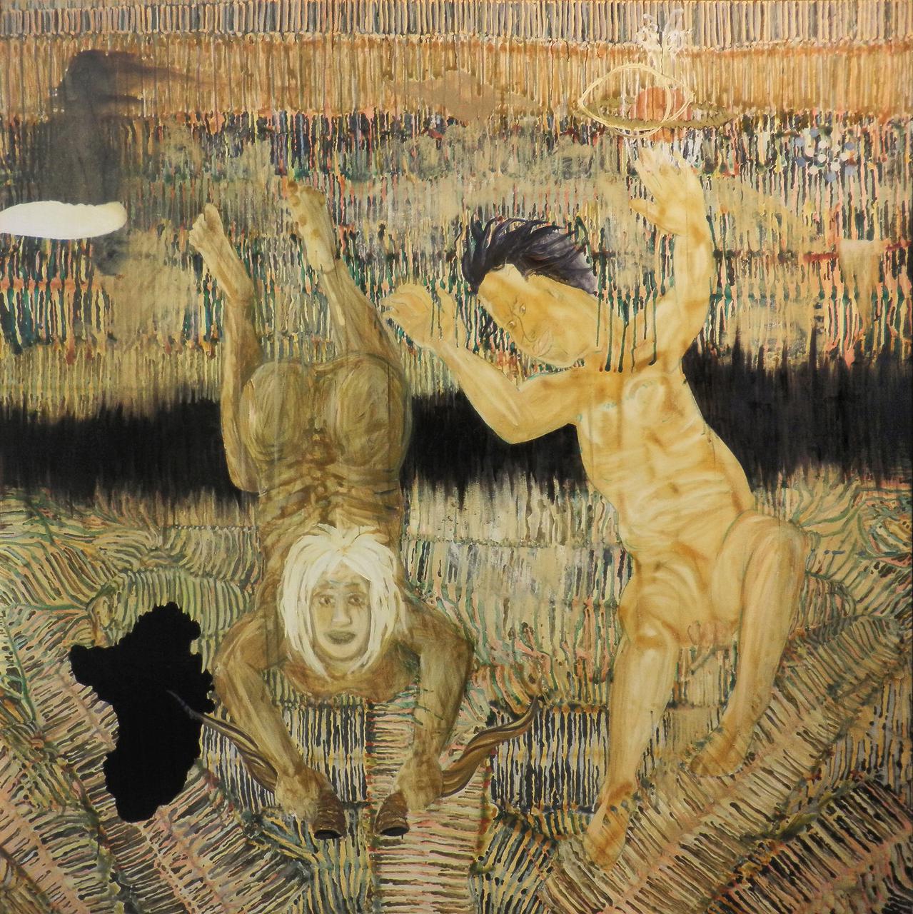 Haralabos Katsatsidis, Flying Couple, 2 m x 2 m, oil on canvas, 2015-2019