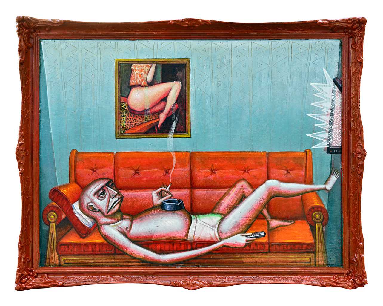 Watchin’ the tide, 45,5 x 35 cm, Acrylics on wood