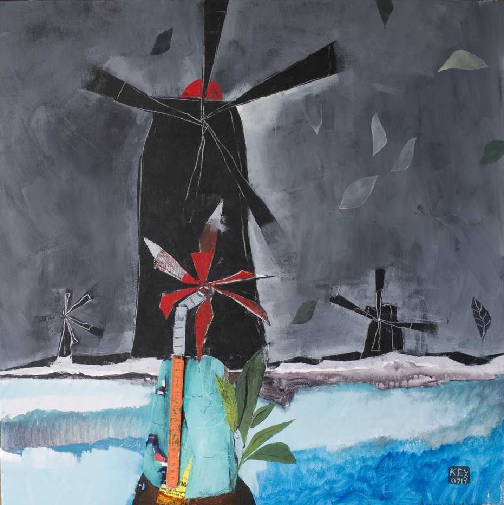 Windmills, 70 x 70 cm