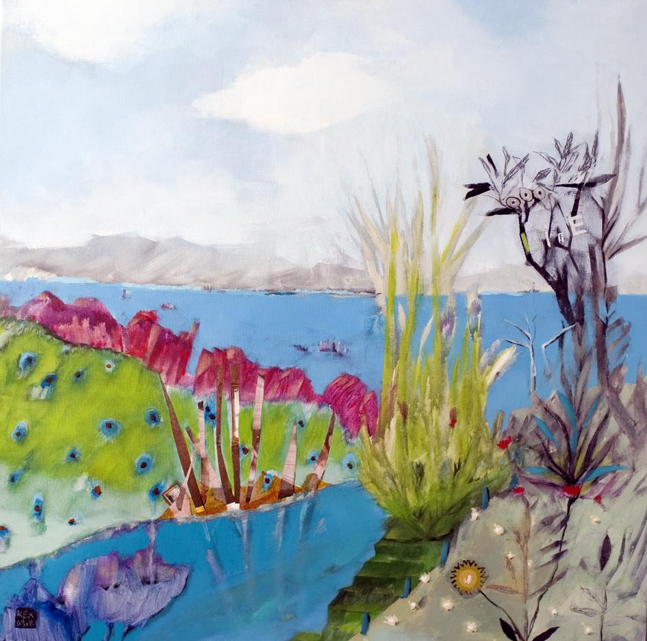 Vegetation by the River, 70 x 70 cm