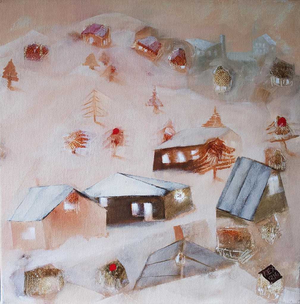 Small Ski Resort, 40 x 40 cm